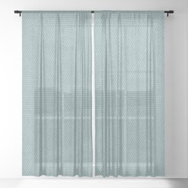 boho triangle stripes - dusty blue Sheer Curtain