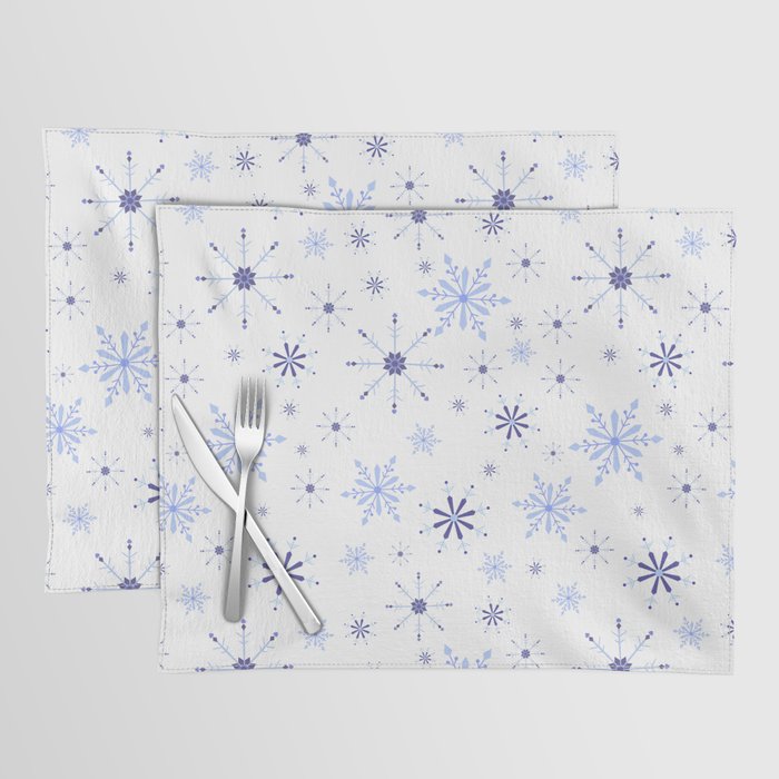 Christmas Pattern Floral Snowflake Purple Placemat
