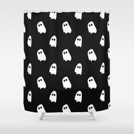 Black and White Ghosts Shower Curtain