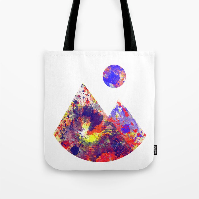 Primary Landscape - Geometric Abstract In Primary Colours - Red, Blue And Yellow Tote Bag