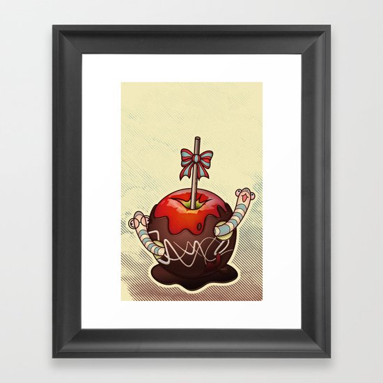 SWEET WORMS 2 - caramel apple Framed Art Print