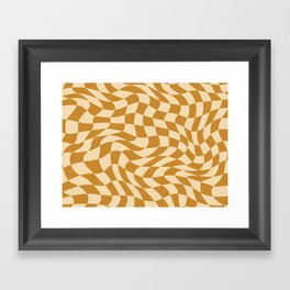 Golden yellow ochre warp checked Framed Art Print