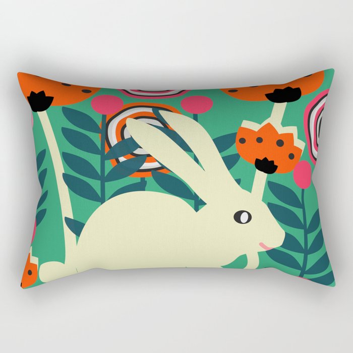 Little bunny in spring Rectangular Pillow