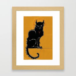 The Magic Black Sorcerer Cat of Dark Arts Gerahmter Kunstdruck