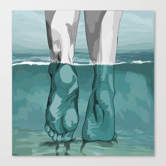walk submerged Canvas Print