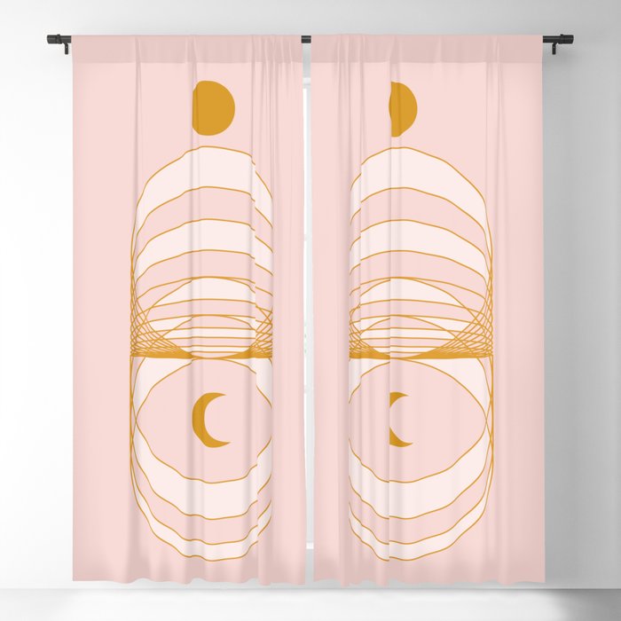 Abstraction_SUN_MOON_LINE_POP_ART_Minimalism_001D Blackout Curtain