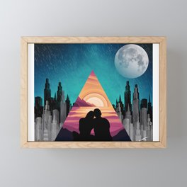 Sunset By The City Framed Mini Art Print