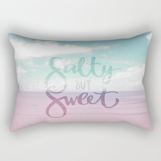 Salty but Sweet- Pink Summer Beach Sea Ocean Nature on #Society6 Rectangular Pillow