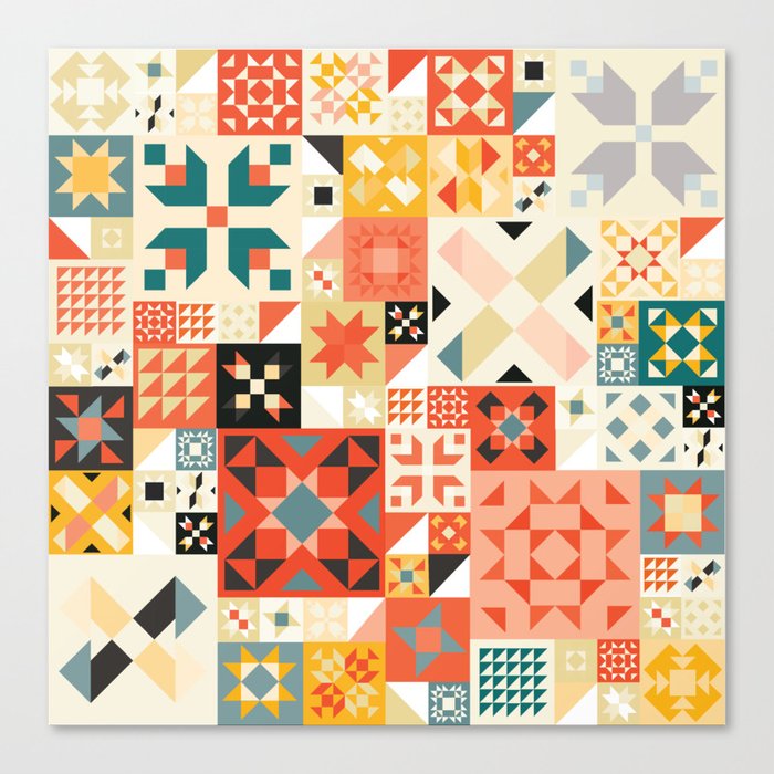 Modern Quilt Pattern Canvas Print