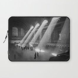New York Grand Central Train Station Terminal Black and White Photography Print Laptop Sleeve