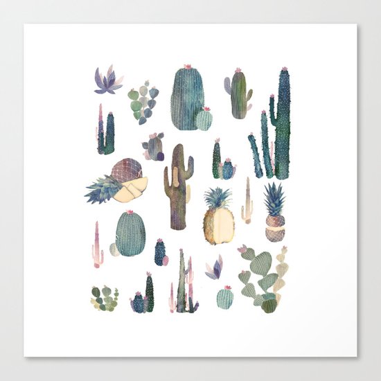 My best Cactus and Pineapples!!!! Canvas Print