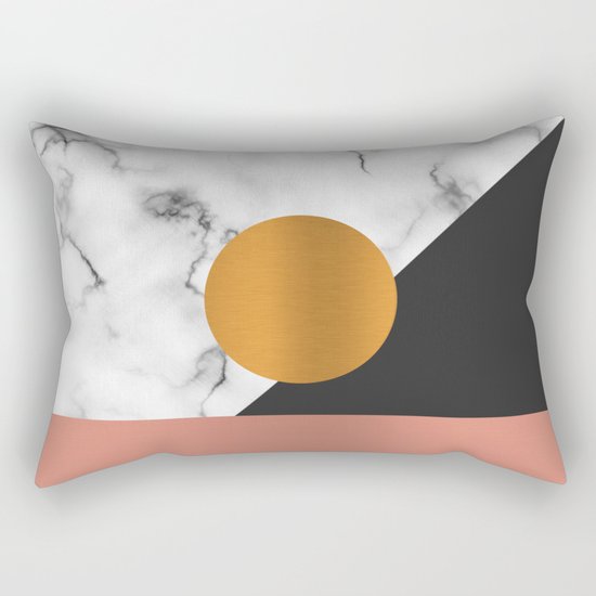 Marble & metals Rectangular Pillow
