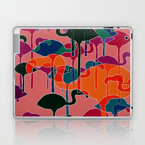 multicoloured flamingos Laptop & iPad Skin