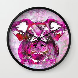 Oink Pink Pig Farm Animal Art Wall Clock | Kitchen, Oink, Zoo, Animal, Pink, Colorfulpig, Squeal, Pigart, Pigs, Farmanimals 