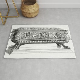 Carved Wooden Box (1862) from Gazette Des Beaux-Arts a French art review Rug