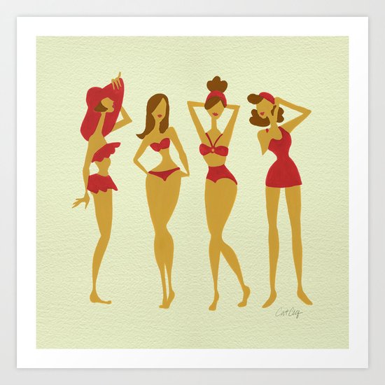 Brunette Beauties Art Print