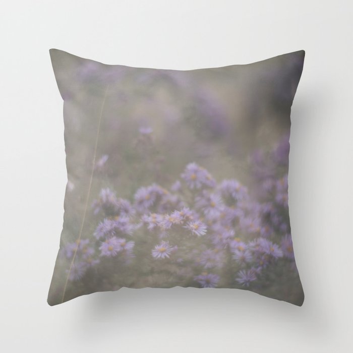 "and through the fog she found the flowers—and she was set free…" Throw Pillow