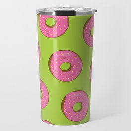 Pink Donut Pattern Travel Mug