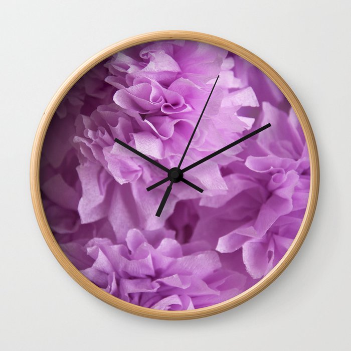 Crepe flower lavender Wall Clock