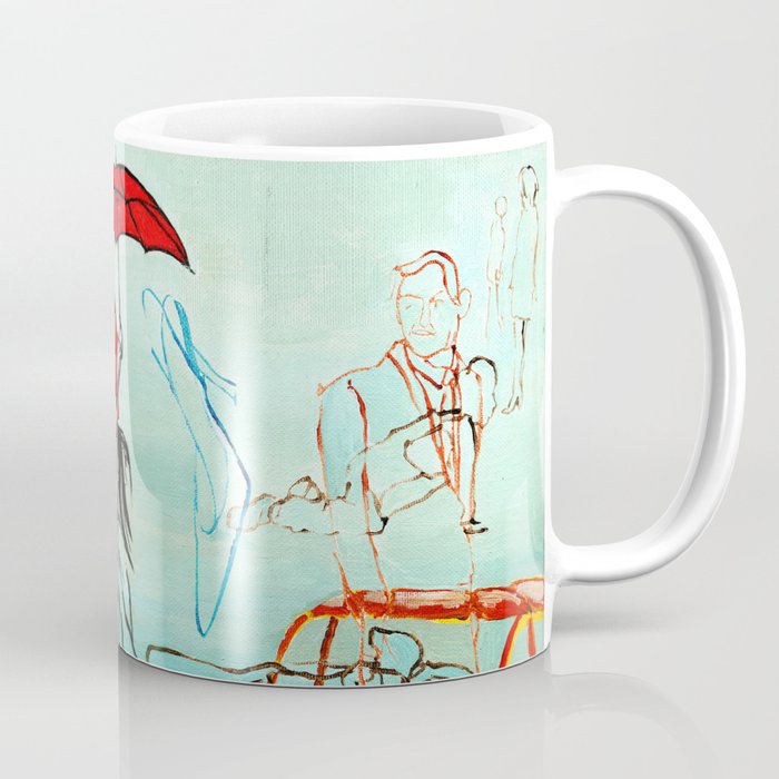 Composition Painting - Umbrella girl with woman Coffee Mug