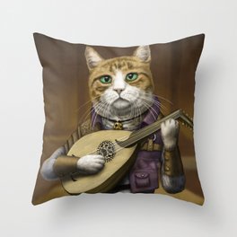 Bard Cat Throw Pillow