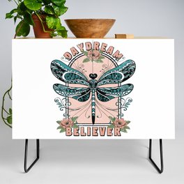 Daydream, Cute Dragonfly, Pretty Floral Design Credenza