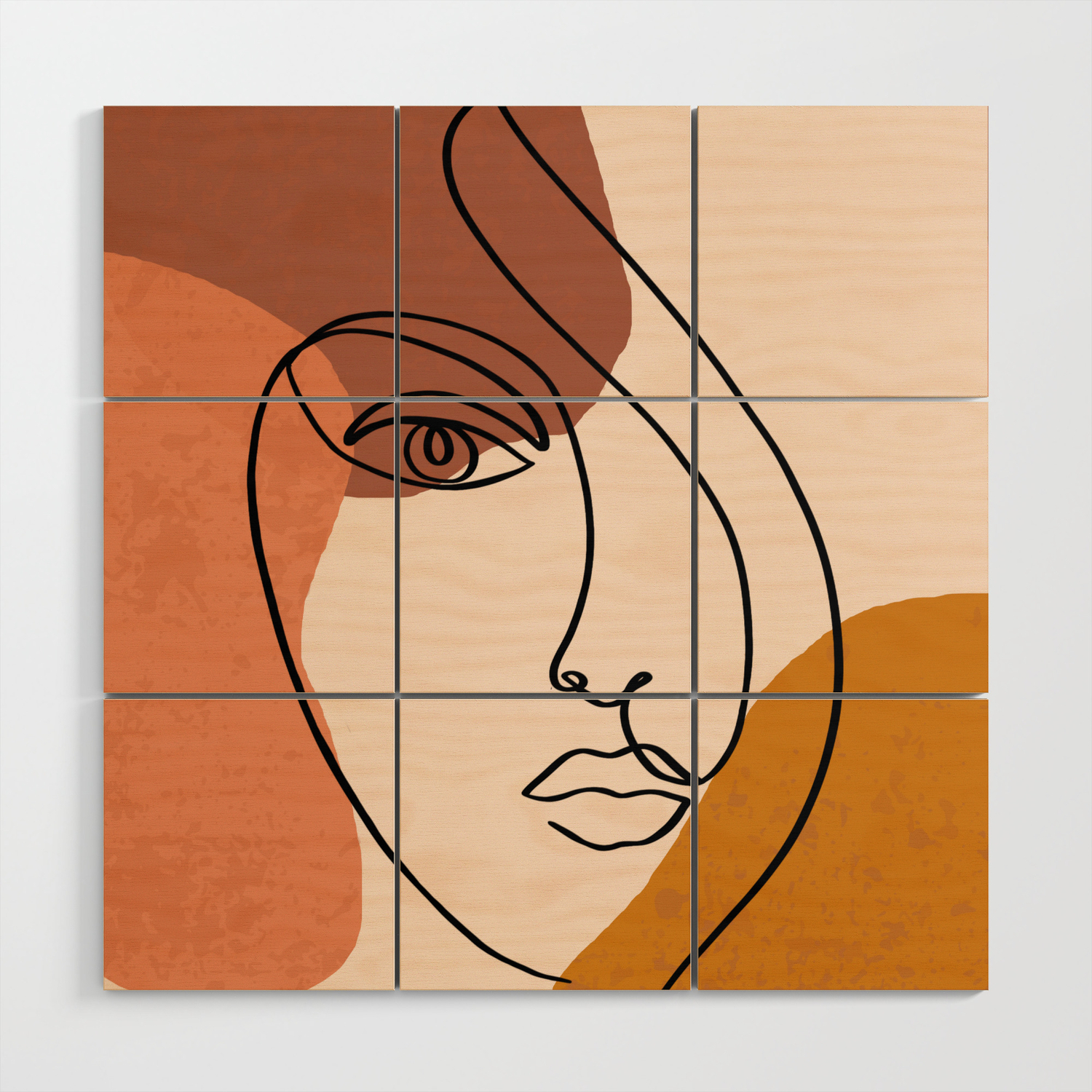 Gouache Abstract Line Art Abstract Face Art A4 Wall Art Original Painting
