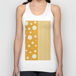 Spots and Stripes - Yellow Unisex Tank Top