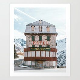 Hotel Belvedere, Switzerland Art Print