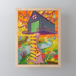 Mythical Treehouse Framed Mini Art Print