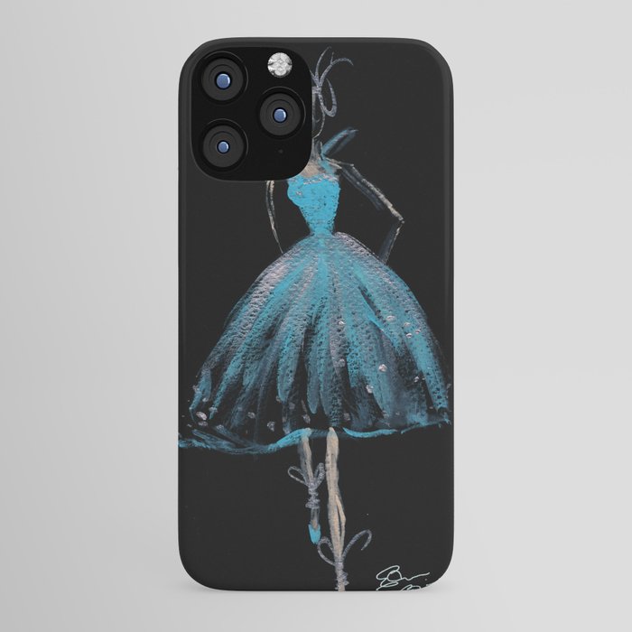 Blue and Light Haute Couture Fashion Illustration iPhone Case