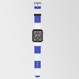 Cobalt Blue and White Wide Cabana Tent Stripe Apple Watch Band