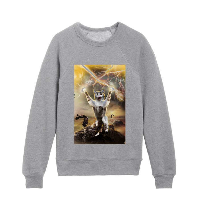 Lightning Cat Kids Crewneck