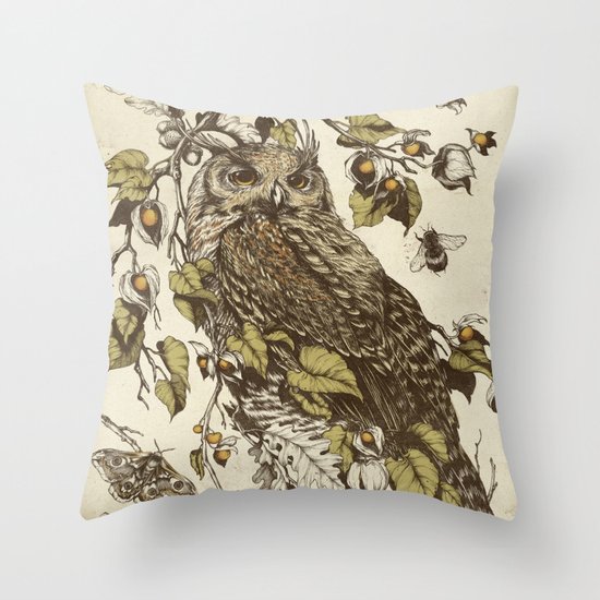 Great Horned Owl Throw Pillow