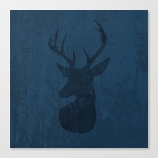 Blue Deer Design Canvas Print
