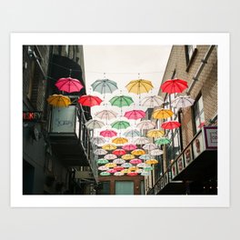 Ireland Dublin | Colorful street photography | Umbrella's Art Print