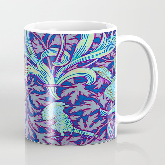 Remix William Morris Blue Iris Pattern  Coffee Mug