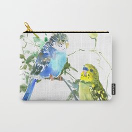 Parakeets, budgies pet bird home decor Carry-All Pouch | Painting, Parakeetbirds, Pets, Schoolgift, Homedecor, Watercolor, Animal, Parakeets, Bird, Colorfulbirds 