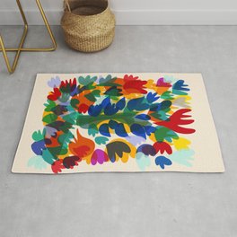 Tree of Love Abstract Art with Hearts Rug