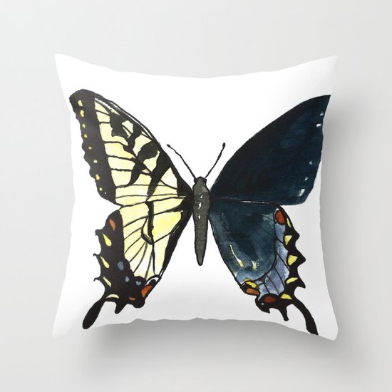 Gynandromorph No.1 Naturalist Butterflies Throw Pillow