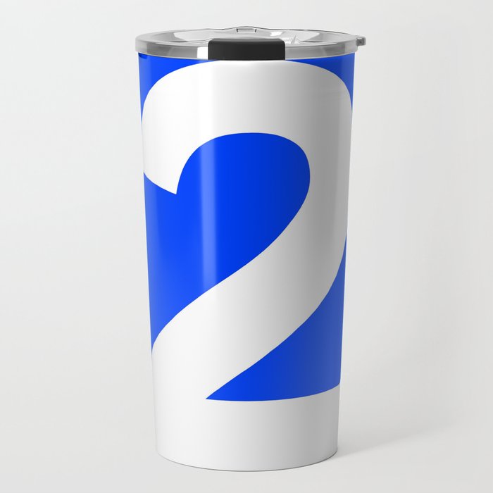 Number 2 (White & Blue) Travel Mug