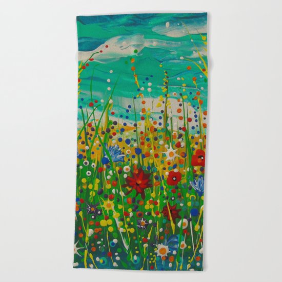 Flowers of happiness Beach Towel