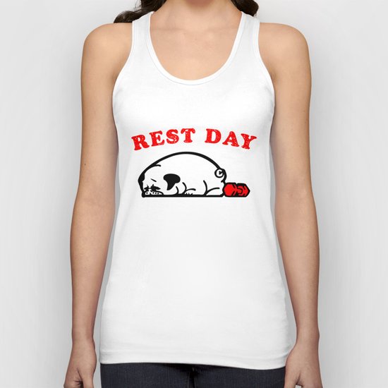 Rest Day Pug Unisex Tank Top