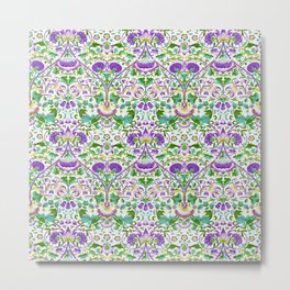 William Morris (British, 1834-1896) - Title: Lodden (Deep Lilac variant) - Date: 1883 - Style: Arts and Crafts movement - Genre: Floral pattern, Scrolling Foliage - Medium: Block-printed cotton - Digitally Enhanced Version (2000dpi) - Metal Print