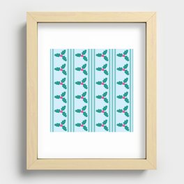 Stripes and Holly Modern Geometric Recessed Framed Print