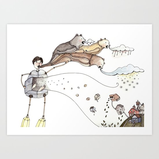 Robot Magic Art Print