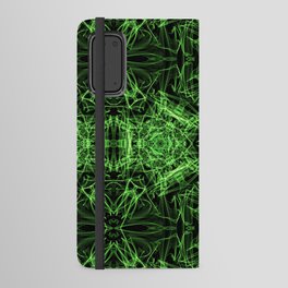 Liquid Light Series 32 ~ Green Abstract Fractal Pattern Android Wallet Case