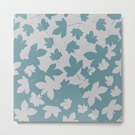 Grey leaves decor envelop.  Metal Print | Pattern, Decor, Autumn, Light Grey, Blue, Leave, Beach, Summer, Christmas, Illustration 