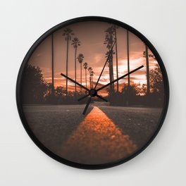 Road at Sunset Wall Clock