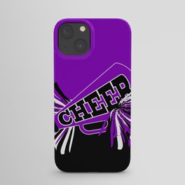 Purple, Black and White Cheerleader Design iPhone Case